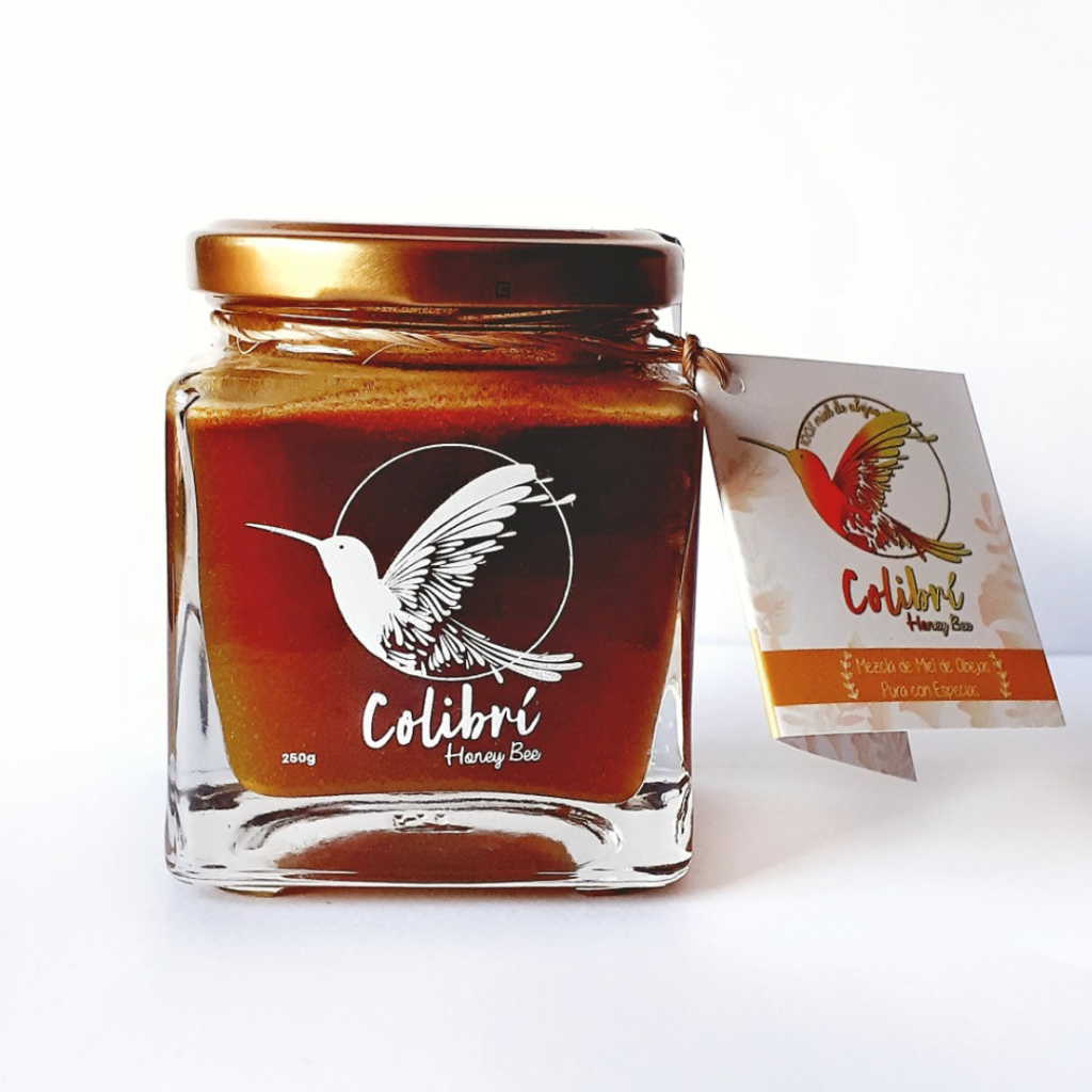 Miel natural con jengibre y cúrcuma Colibrí Honey Bee